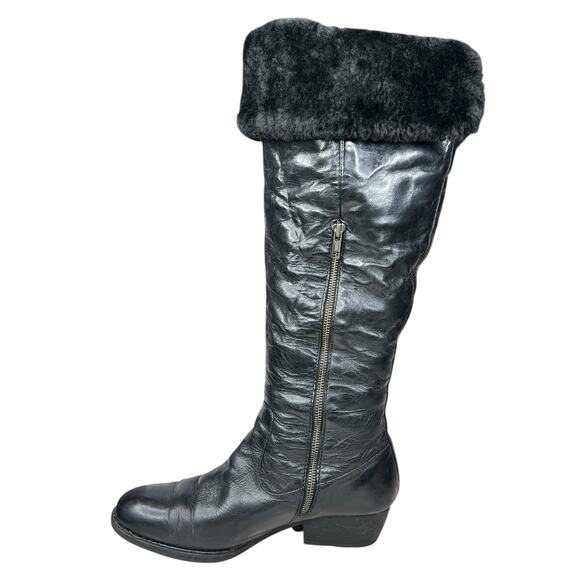 Born Women’s Black Leather Over The Knee Shearling Lined Riding Boot Size US 10 - Picture 2 of 13